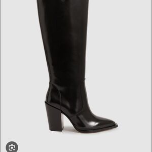 PAIGE Glossy Black Heeled Boots